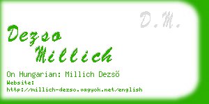 dezso millich business card
